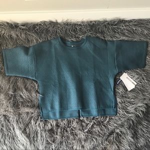 Mondetta Athletic Top w Honeycomb Detail Back Zipper Small Crew Neck Pullover